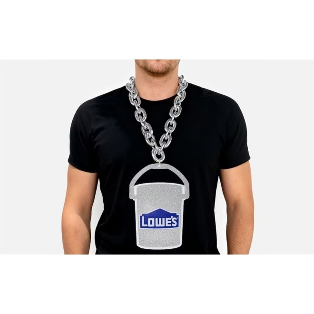 Lowe's x Justin Jefferson Silver Glitter Ice Bucket Necklace Vikings New
